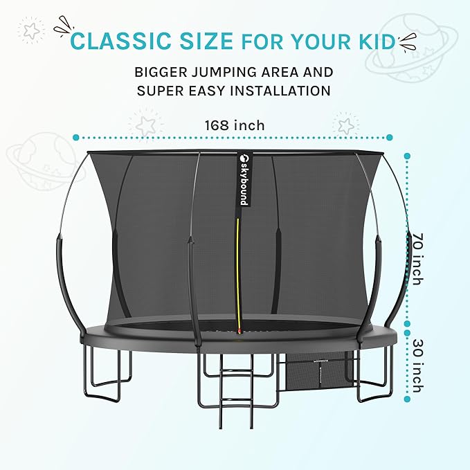 SkyBound 14 FT 12 FT 10FT 8FT 6FT Springless Trampoline for Kids and Adults - Recreational