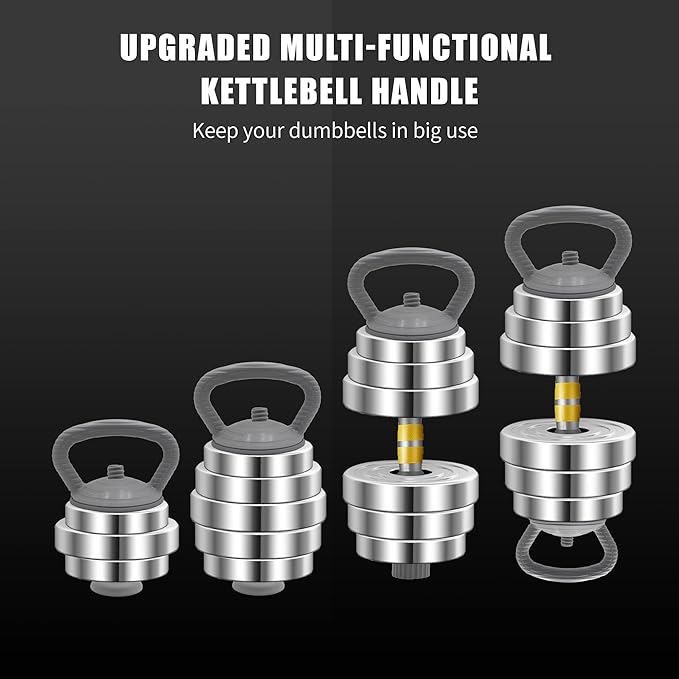 PHOEROS Adjustable Dumbbell Set - 44/66/88 LBS weights set, Dumbbell Barbell 3 in 1, Steel
