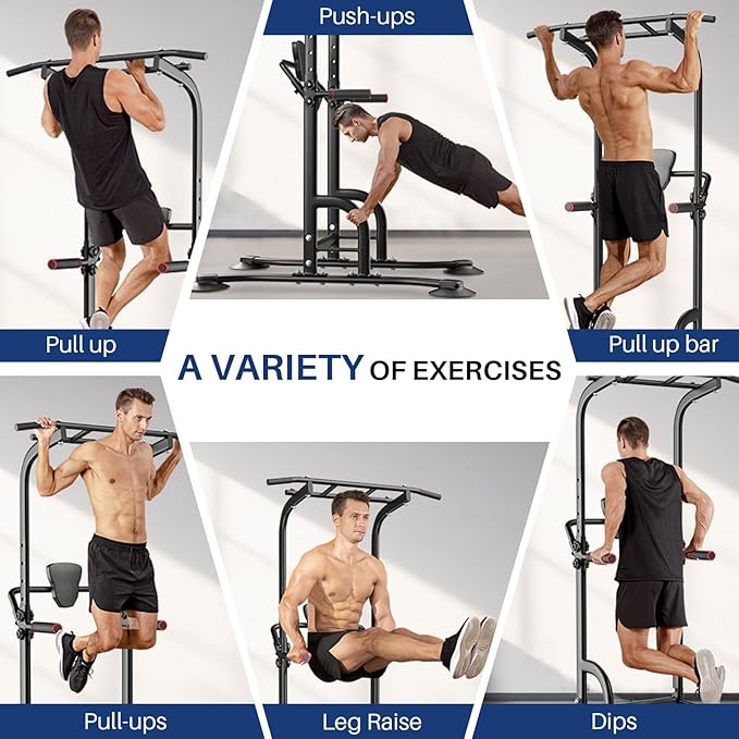 BangTong&Li Power Tower, Pull Up Bar Dip Station/Stand for Home Gym Strength Training Workout