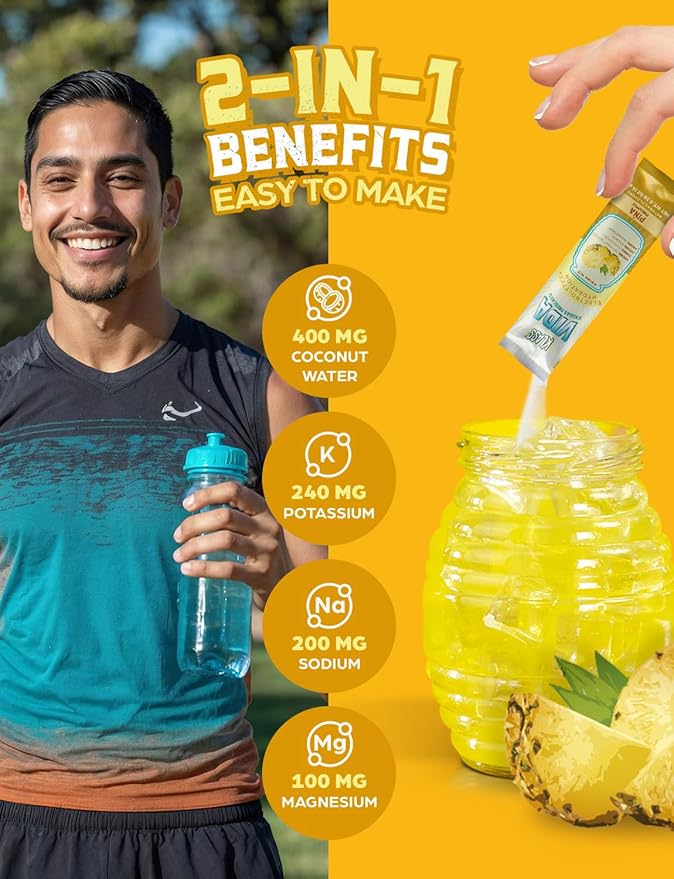 Electrolyte Drink Mix – Pineapple Agua Fresca Flavor | Sugar-Free Hydration Powder with Coconut