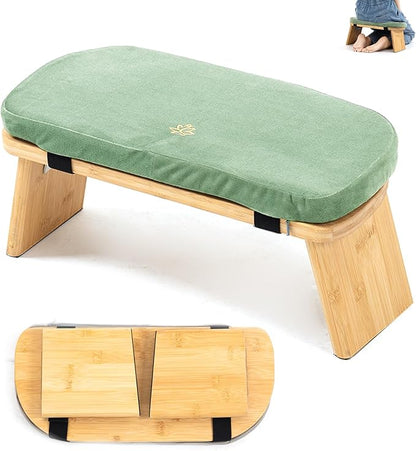 Meditation Bench, Bamboo Meditation Stool, Folding Kneeling Meditation Bench, Seiza Prayer Bench