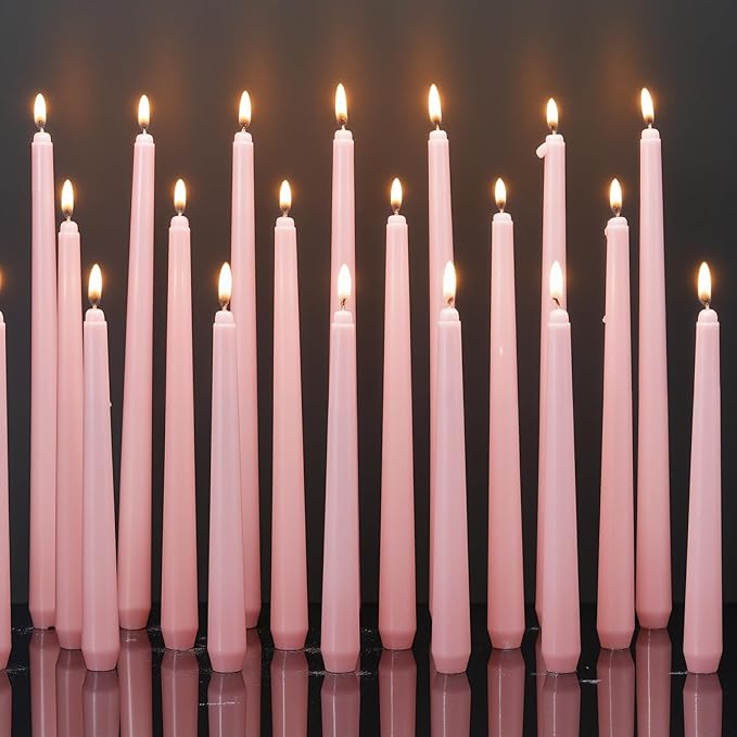 MTLEE Taper Candles 8/10/12 Multi Height Unscented Taper Candles 8 Burn Hours for Dinner Decorative