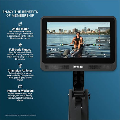 Hydrow Wave Rowing Machine with 16" HD Touchscreen & Speakers - Foldable | Live Home Workouts