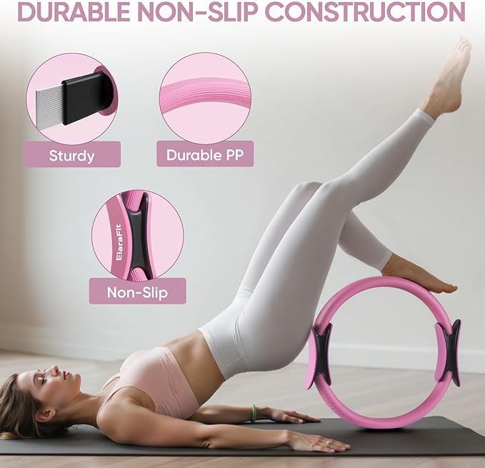 Home Pilates Kit for Women Pilates Equipment Ring and Ball Set Magic Circle Hoop with 5 Resistance