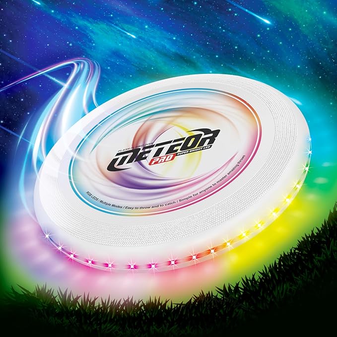 Light Up Flying Disc with 16 Millions Colors-45 LEDs & 13 Light Modes Flying Ring, Glow in The Dark