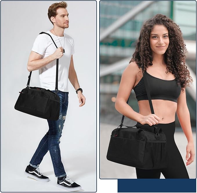 Small Gym Bag with Wet Pocket - 14 inch Mini Duffle Bag for Men & Women Lightweight Carry On Bag