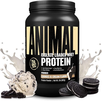 Animal Whey Isolate Protein Powder - Loaded for Pre & Post Workout Muscle Builder and Recovery with