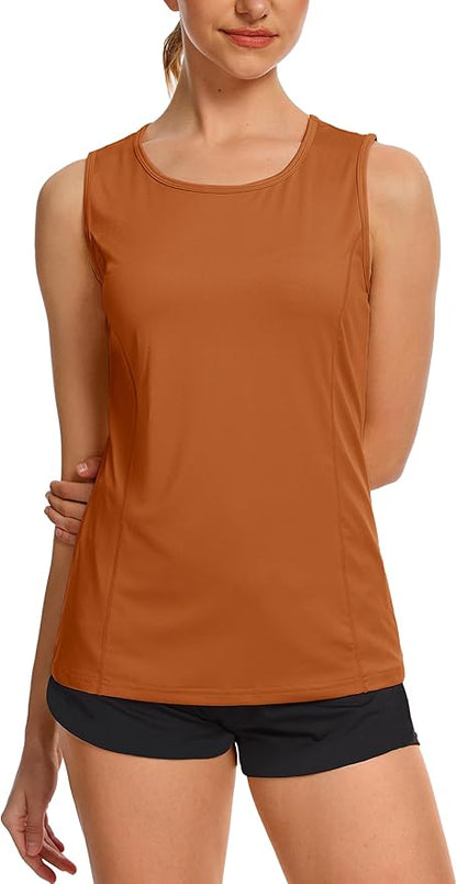 TACVASEN Women's UPF 80+ Workout Tank Top Sleeveless Quick Dry Sun Protection Hiking Athletic Gym