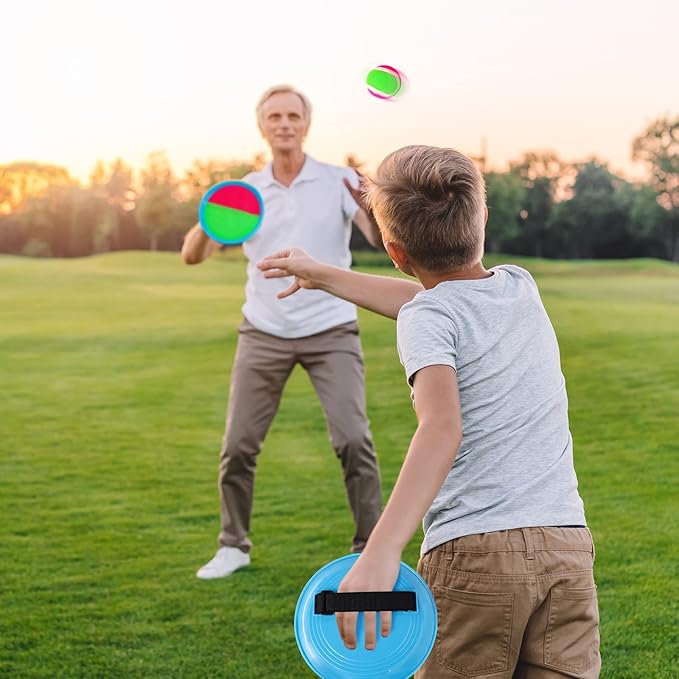 Ayeboovi Toss and Catch Ball Set with 8 Paddles 4 Balls Outdoor Beach Pool Toys for 3 4 5 6 7 8
