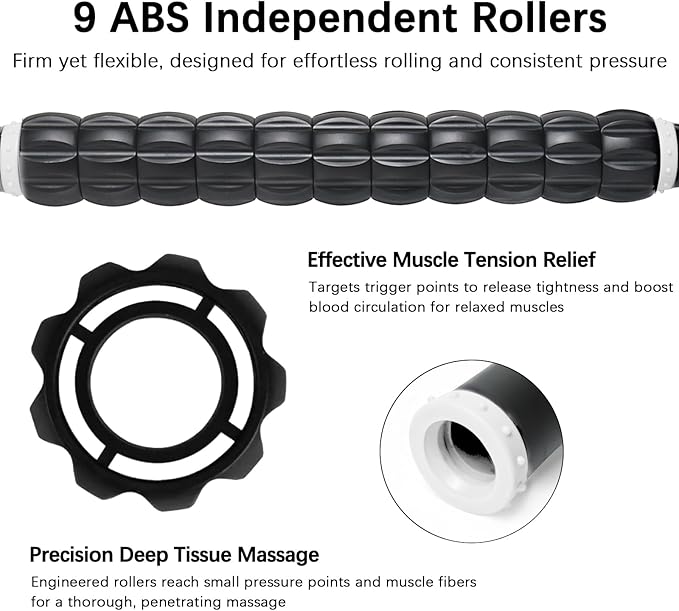 Muscle Roller Stick for Athletes - Deep Tissue Fascia Blaster & Roller Massager for Myofascial Pain