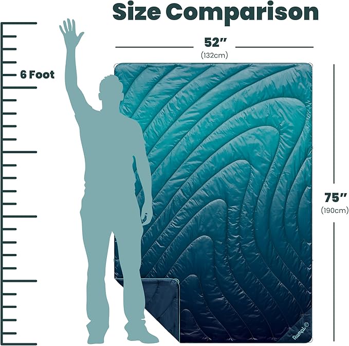 Rumpl Original Puffy Blanket - Warm, Water-Resistant Camping Blanket with 100% Recycled Synthetic