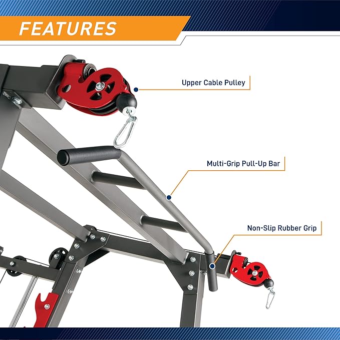 Marcy Smith Machine Home Gym System SM-4903, All-in-One Strength Training Cage with Weight Bench