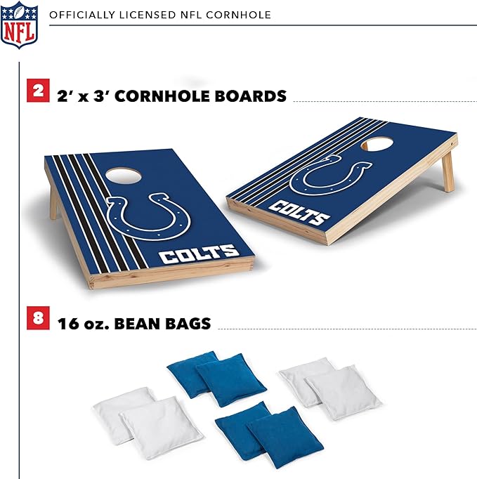 NFL 2' x 3' Solid Wood Cornhole Set with Direct Print HD Team Graphics – Great Gift for Any