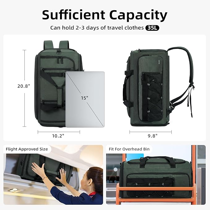CLUCI Gym Bag for Men & Women, 35L Sports Duffle Bag for Travel,4 in 1 Weekender Bag,Overnight