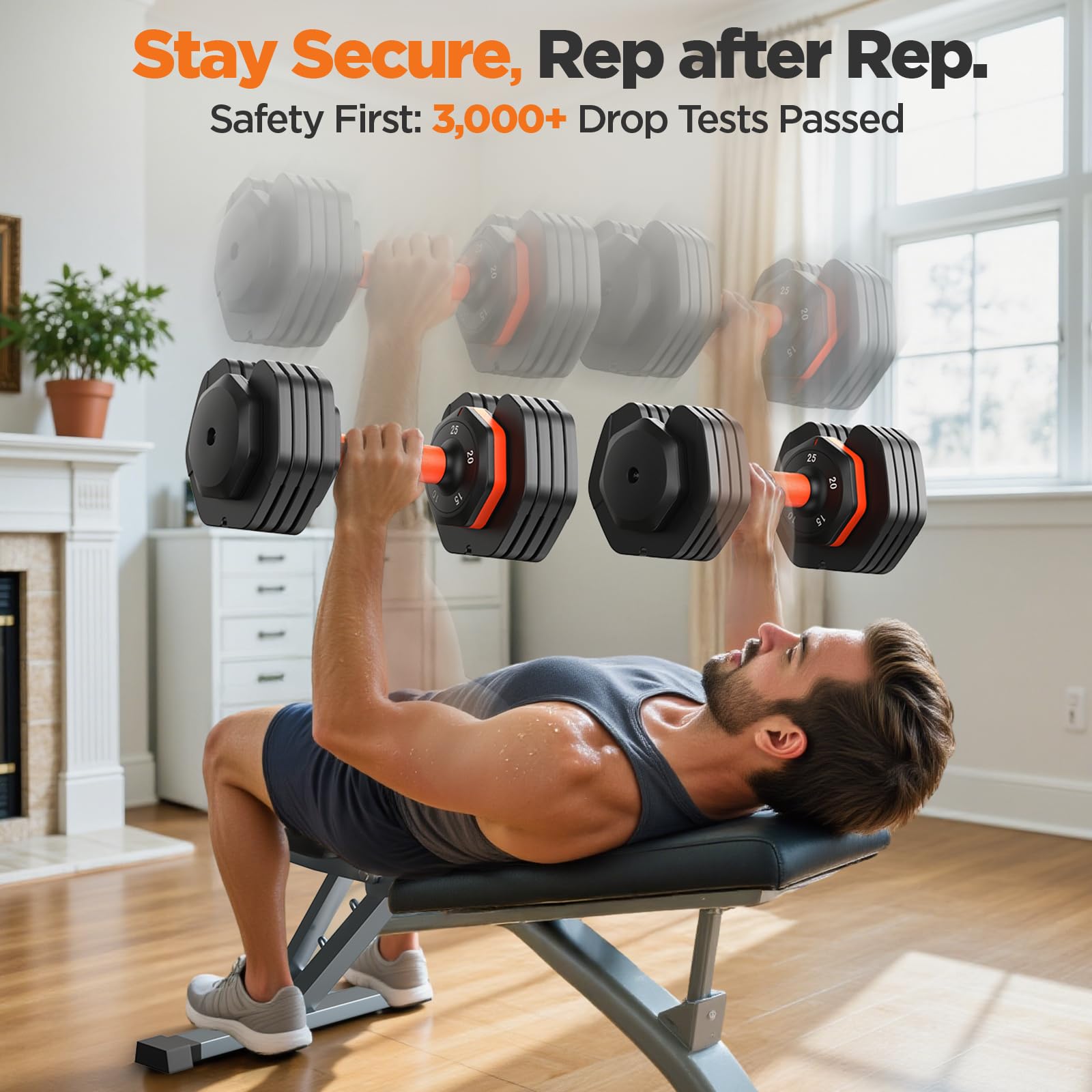 2026 Updated Adjustable Dumbbell Set of 2, 5-in-1 Weights Dumbbell Set with Storage Box, 25lbs