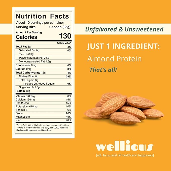 Unflavored & Unsweetened Protein Powder | Vegan - Plant Based Protein Powder Dairy Free for Gut