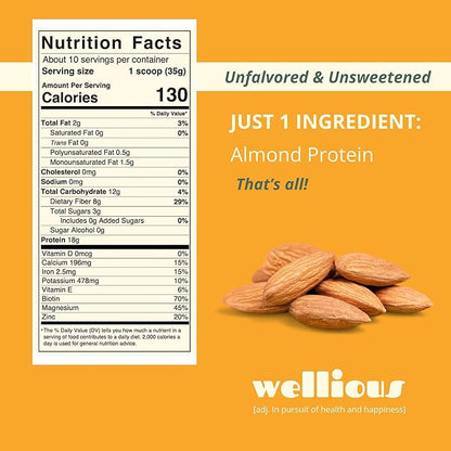 Unflavored & Unsweetened Protein Powder | Vegan - Plant Based Protein Powder Dairy Free for Gut
