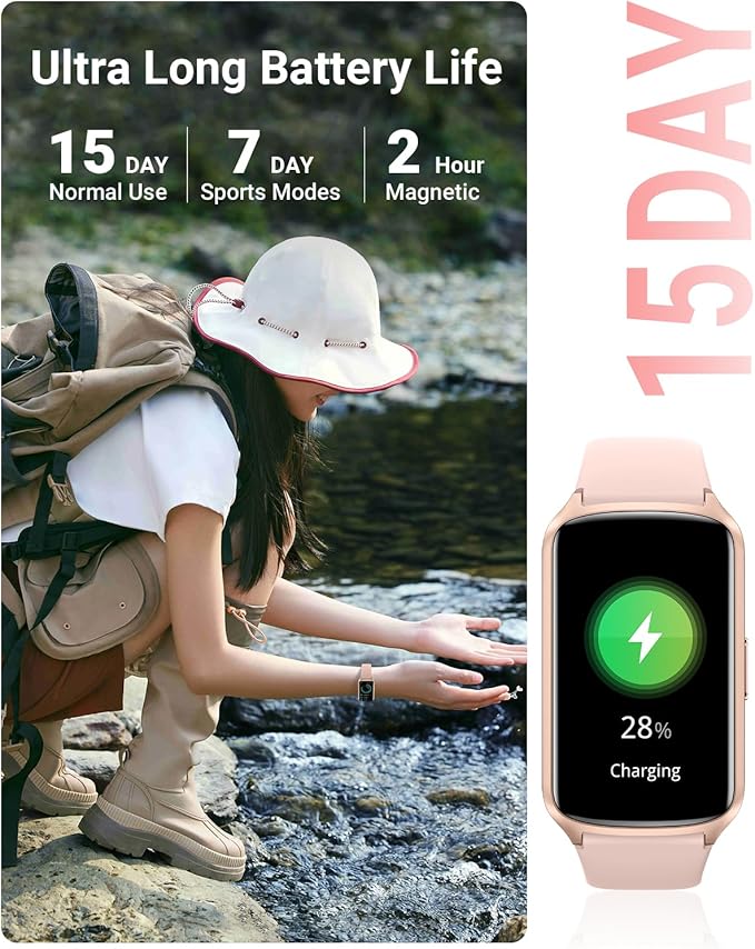Health Fitness Tracker with 24/7 Heart Rate, Blood Oxygen, Blood Pressure, Sleep Tracker, 5ATM