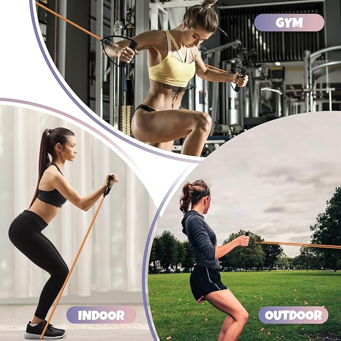 RitFit Single Resistance Exercise Band with Comfortable Handles - Ideal for Physical Therapy