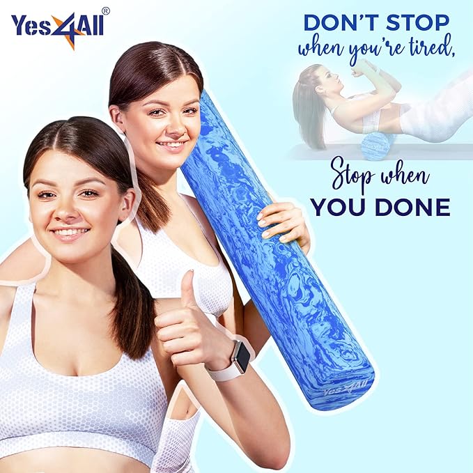 Yes4All EVA Firm Foam Roller for Back - Round Back Roller for Exercise, Yoga & Pilates 12/18/24/36