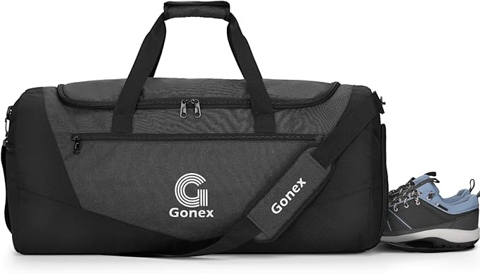 Gonex Gym Duffel Bag with Shoe Compartment Wet Pocket, Large Capacity Sports Duffle Bag for Men