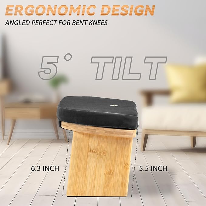 Meditation Bench, Bamboo Meditation Stool, Folding Kneeling Meditation Bench, Seiza Prayer Bench