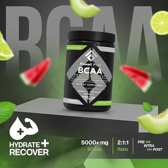 Fossil Fuel BCAA Sugar-Free Post-Workout Powder with BCAA?™s, Glutamine, Vitamin B6 After Workout