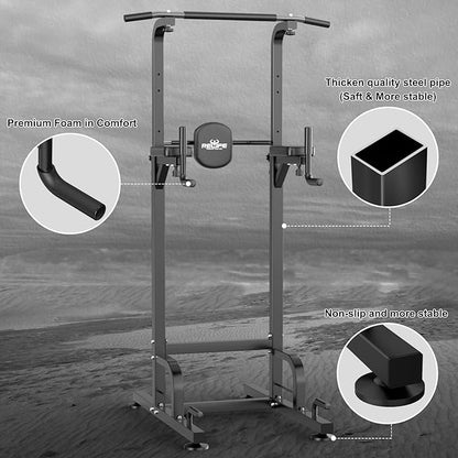 RELIFE REBUILD YOUR LIFE Power Tower Pull Up Bar Station Workout Dip Station for Home Gym Strength