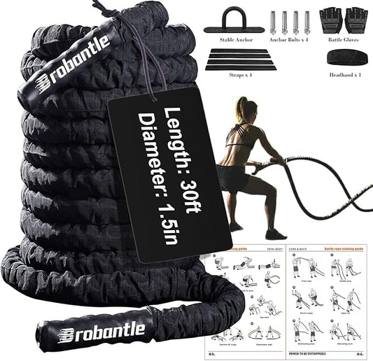 Battle Rope 1/1.26/1.5/2 Inch Diameter,Pink 30FT/40FT/50FT Exercise Workout Ropes for Home Gym