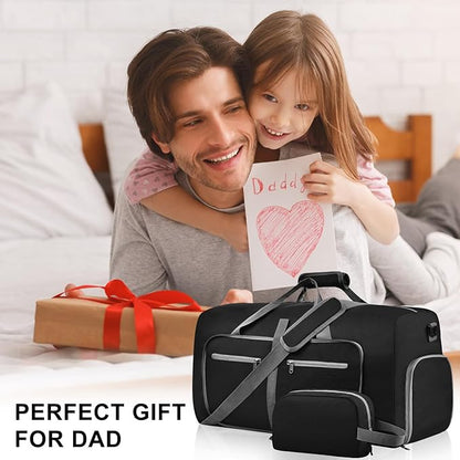 Felipe Varela Duffle Bag with Shoes Compartment and Adjustable Strap,Foldable Travel Duffel Bags