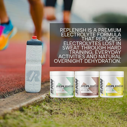 RAW Replenish, Premium Electrolytes Powder Recovery Formula, Lemon Lime (60 Servings) - Flavored