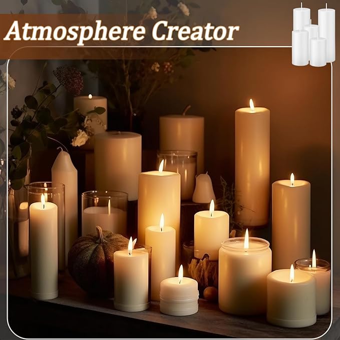 36 Pcs Ivory Pillar Candles Bulk Set，Hurricane Candlesï¼? Different Lengths 2 x 3/4/6 Inch (12