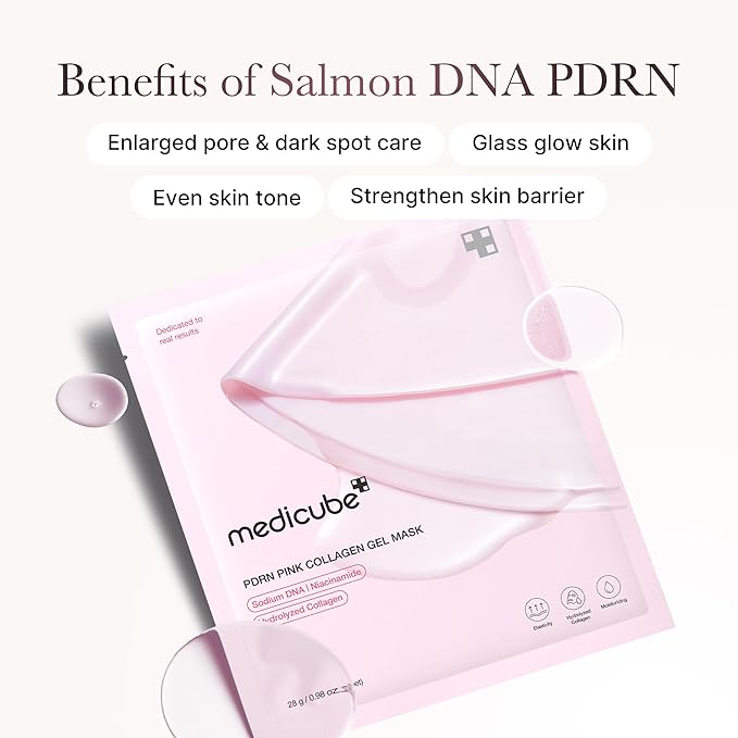 medicube Salmon DNA PDRN pink collagen jelly gel mask | overnight face mask for glass glow skin