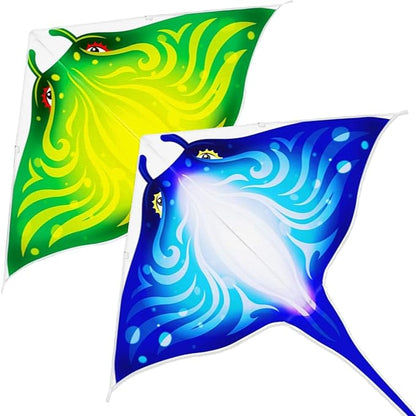 Mint's Colorful Life Devil Fish Kite for Kids and Adults，Easy to Fly Delta Kites Single Line Large