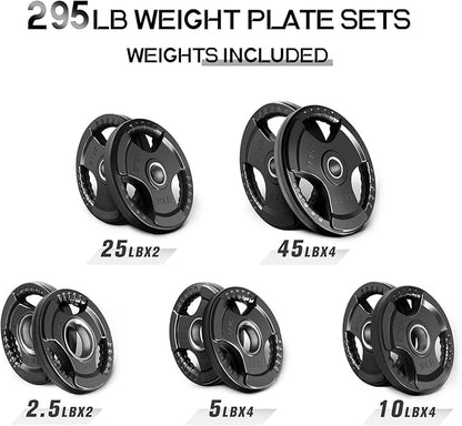 RitFit Olympic Rubber Grip Plates for Barbell, 2-Inch Weight Plates for Weightlifting and Strength
