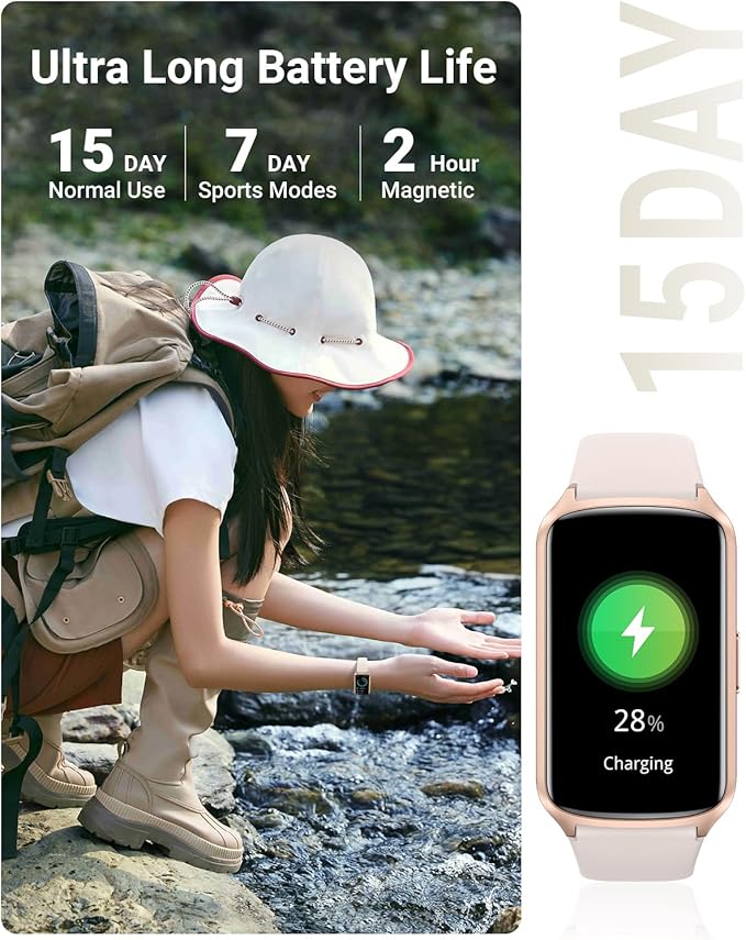 Health Fitness Tracker with 24/7 Heart Rate, Blood Oxygen, Blood Pressure, Sleep Tracker, 5ATM