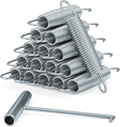 Trampoline Springs Heavy Duty Stainless Steel Replacement,16-Pack with T-Hook and Pulling