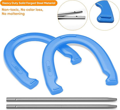 NQV Horseshoe Outdoor Game Set ?“Horse Shoe Game Kit,Sports Horseshoes Sets, Includes 4 Steel