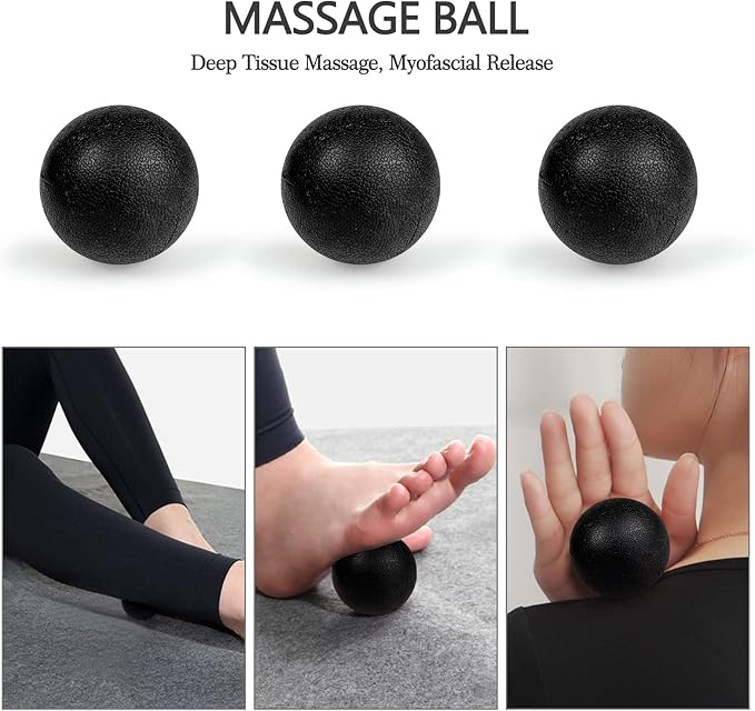 5 in 1 Foam Roller Set High Density Foam Roller Patented, Massage Stick, Massage Ball, Resistance