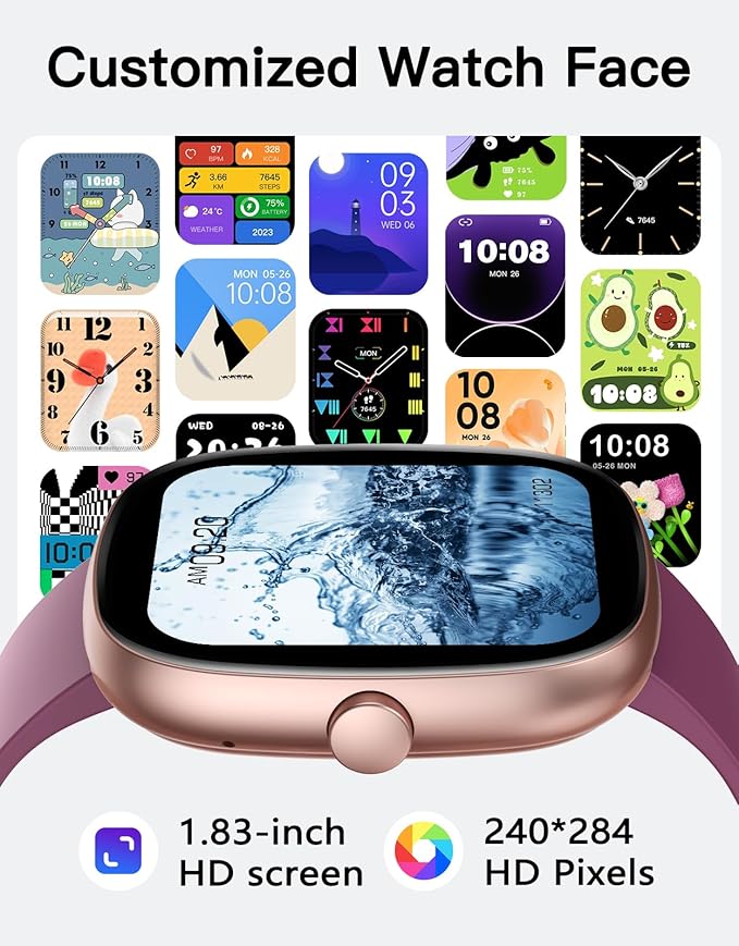 Fitness Tracker 2025 Ver. (Answer/Make Calls), 1.85" Smart Watch Fitness Watches for Women Men with