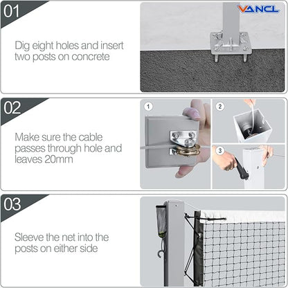 Pro Pickleball Net Portable with Wheels – 22ft Heavy Duty Pickleball Net System with Sturdy