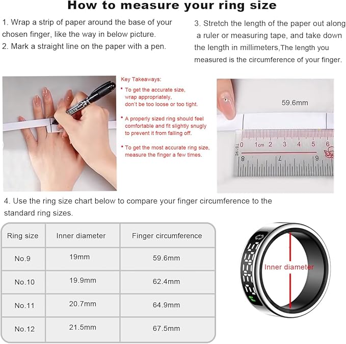 Smart Health Ring with Screen,for Women Men Fitness Tracker with Heart Rate, Blood Oxygen, HRV