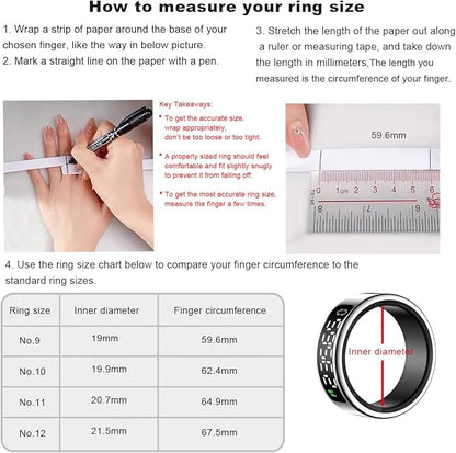 Smart Health Ring with Screen,for Women Men Fitness Tracker with Heart Rate, Blood Oxygen, HRV