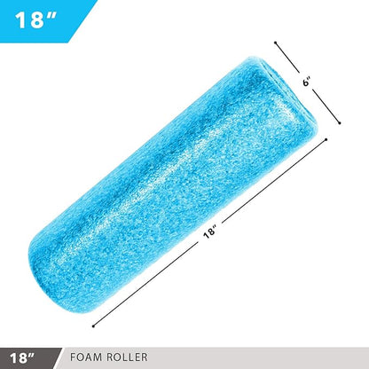 High-Density Round Foam Rollers - 4 Size and 8 Color Options - Massage Rollers for Stretching, Deep