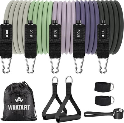 WHATAFIT Resistance Bands, Exercise Bands，Resistance Bands for Working Out, Work Out Bands with