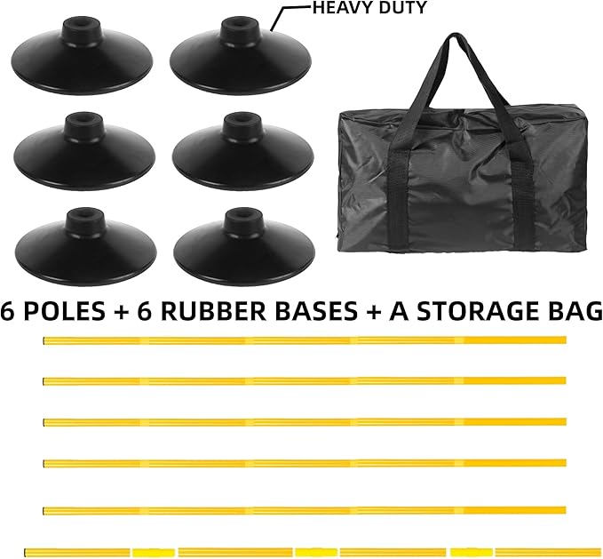 Agility Training Poles for Soccer/Dog/Horse,Adjustable Football Basketball Speed and Agility