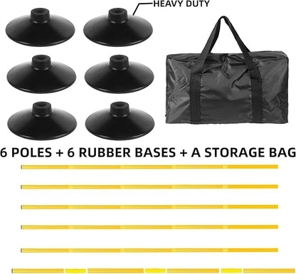 Agility Training Poles for Soccer/Dog/Horse,Adjustable Football Basketball Speed and Agility