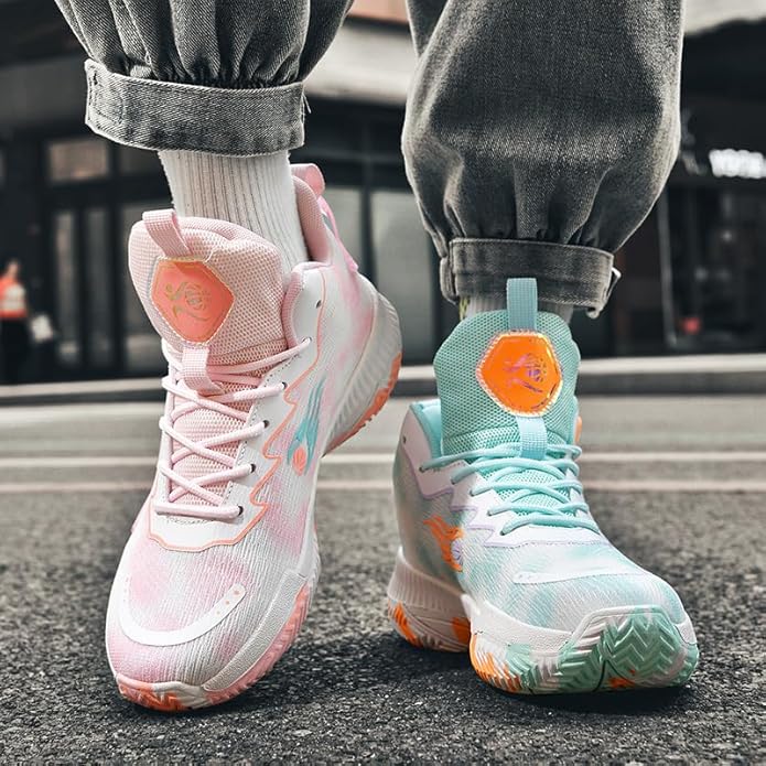 Basketball Shoes for Womens and Mens, Breathable Non Slip Outdoor Casual Unisex-Adult Fashion