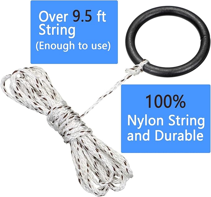 2 Set Hook and Ring Toss Game Hardware Set,Include Nylon String,Mounting Screws,Ring and Iron Hook