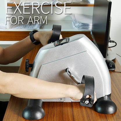 Mini Exercise Bike, himaly Under Desk Bike Pedal Exerciser Portable Foot Cycle Arm & Leg Peddler